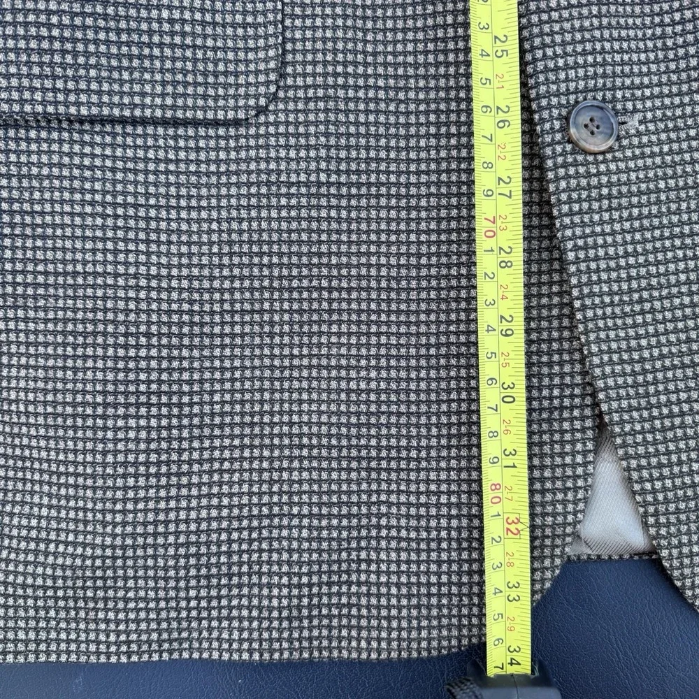 Oscar De La Renta‎ Suit Sport Coat 42 L Brown Houndstooth 3 Button